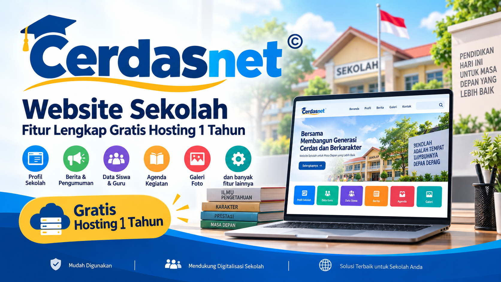 Source Code Website Sekolah+ Hosting 1 Tahun