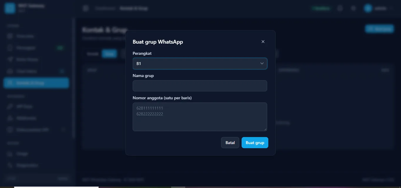 Whatsapp Gateway WGT